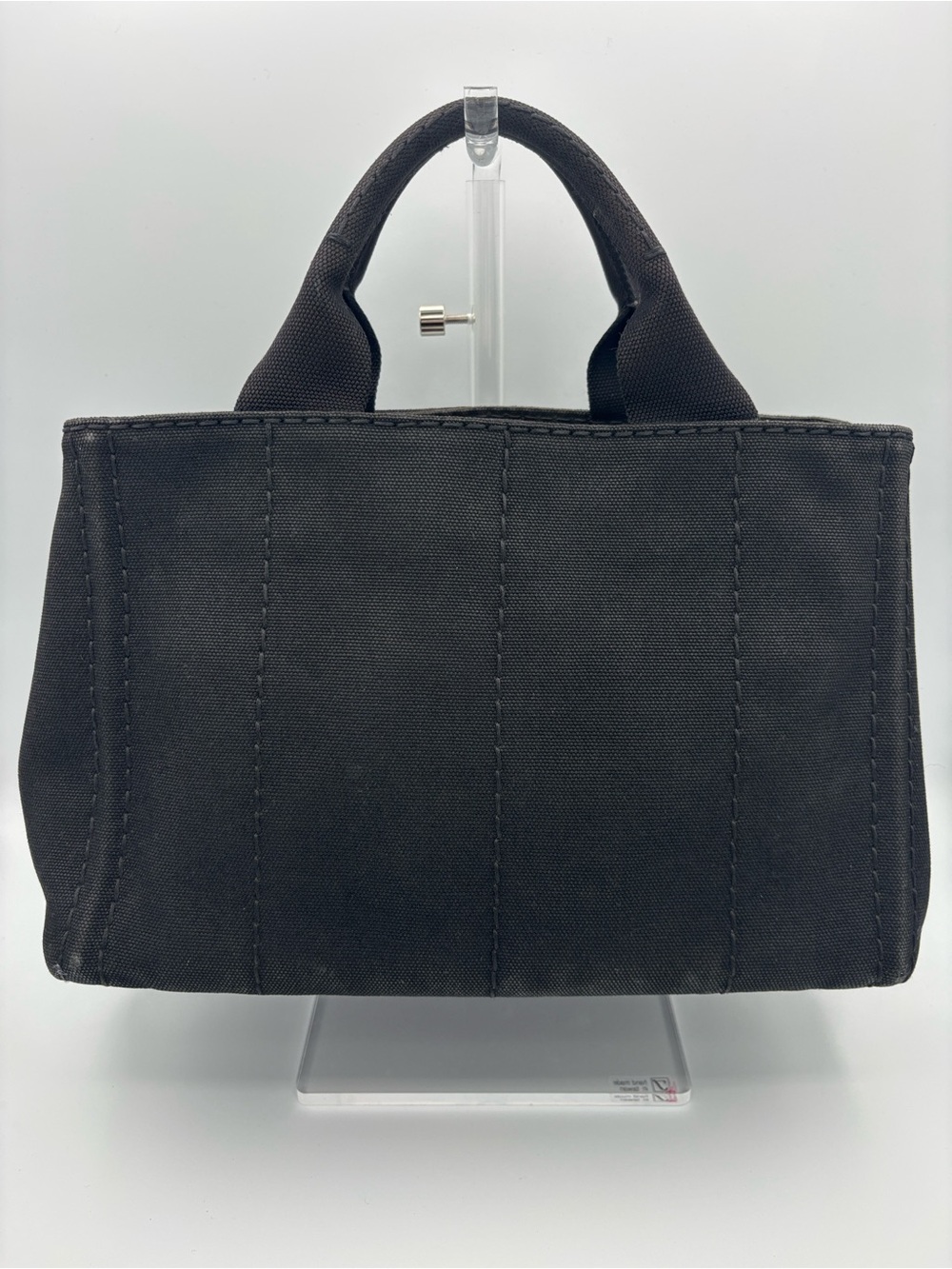 Prada Canapa Black Canvas Tote - Authentic - Picture 2 of 15